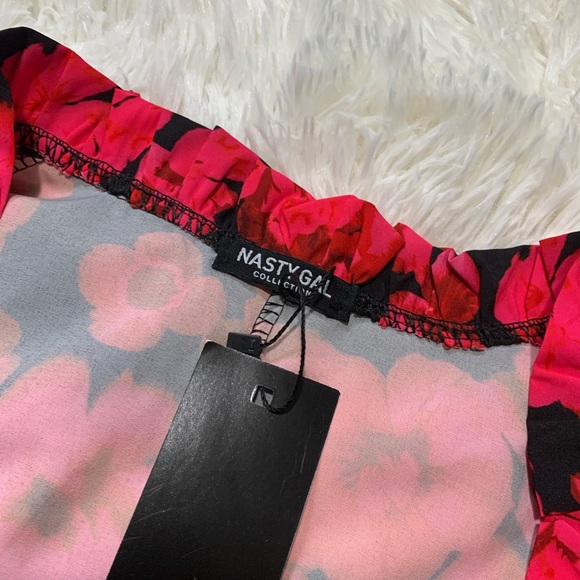 Cropped Blouse Floral Pattern - Picture 3 of 3